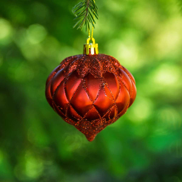 Шар 8BDC3-G20-1 3шт 8см "Фонарик" красный с блестками (128)