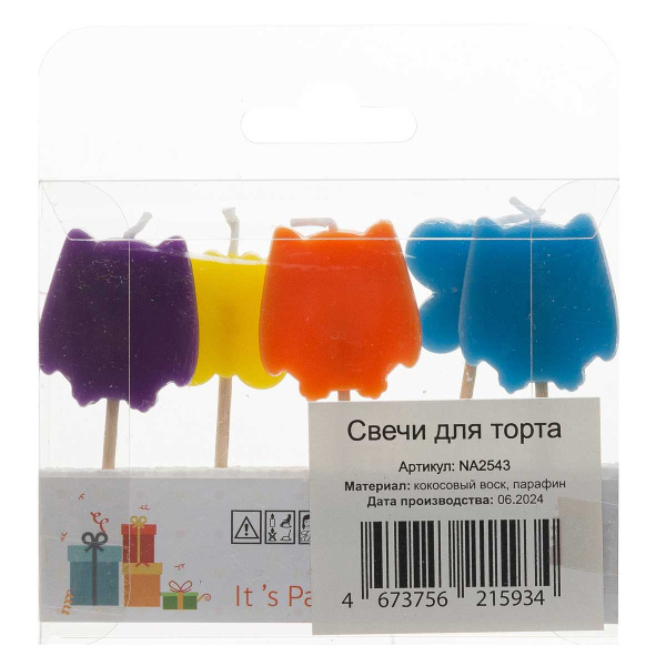 Свечи для торта NA2543 "Сова/цветок" 5шт в упаковке (360)