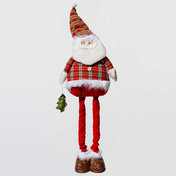 Фигура новогодняя AKK004A Дед Мороз 70-110см с телескопическими ногами, красно-зеленый