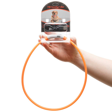 Ошейник 70*1,5см свет-ся 3реж микс USB NA2616 (144