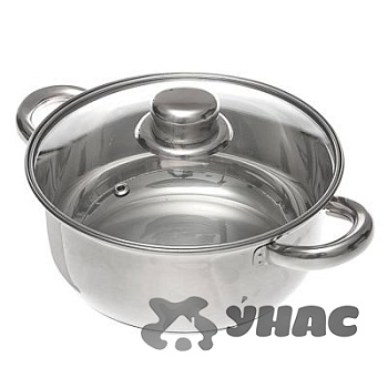 Кастрюля 1,7 л стеклянная крышка, нержавеющая сталь Джерси 822-066