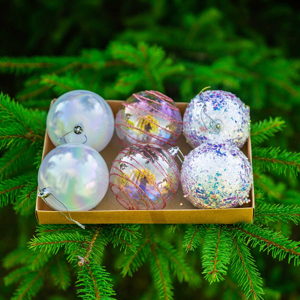 Набор елочных украшений  JT25-A2105 6 шт 8 см Шары