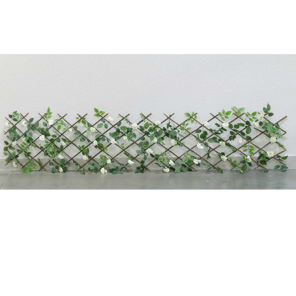 Раздвижная изгородь NA2659 маленький лист белые цветы 70*250см (50)