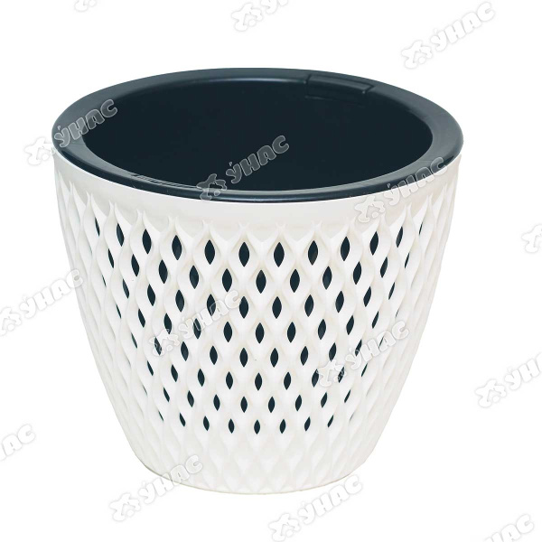 Кашпо Версаль 1,6л Бел-Черный КШ-9012 ВМС(20) 