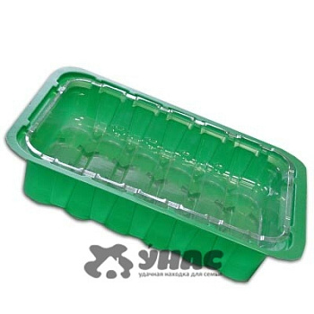 Парник под торф.таблетки (мини-теплица) 24мест д.33 (24*17*5см)  (Агроком) х100 