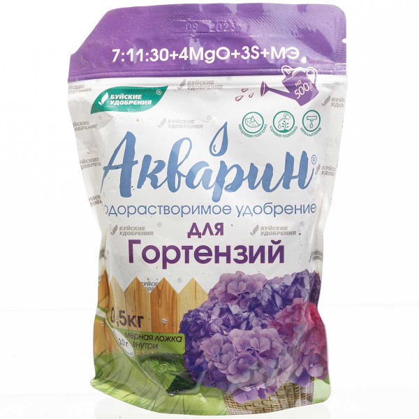 Акварин Для гортензий 0,5кг (дой-пак) БХЗ х 12 