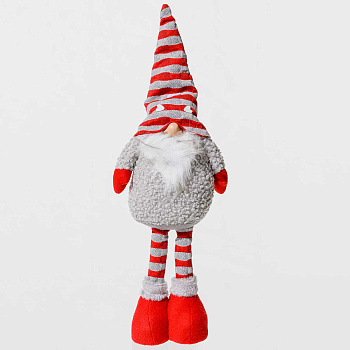Фигура новогодняя KK901A интерьерная Гном с бородой 55см кудрявый