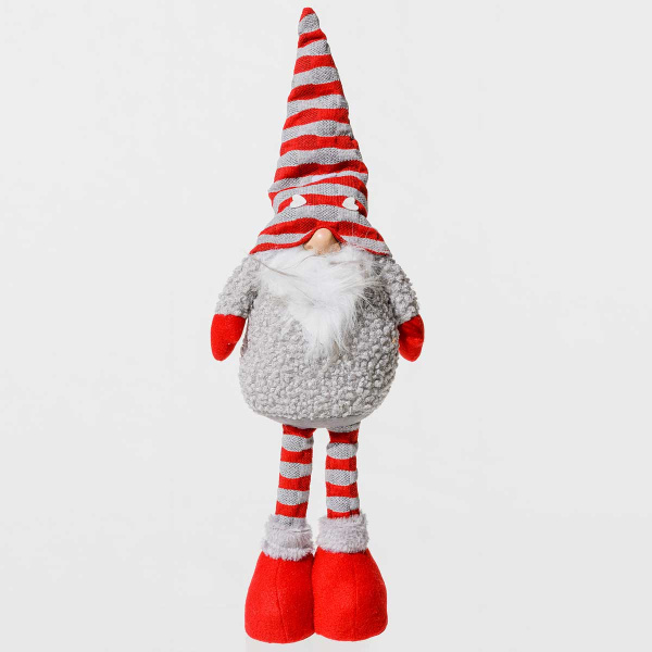 Фигура новогодняя KK901A интерьерная Гном с бородой 55см кудрявый