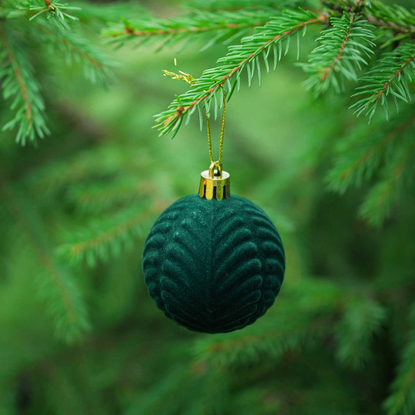 Набор елочных украшений 6R-DKC8/H1-8 6 см 8 шт Шары Бархат изумруд