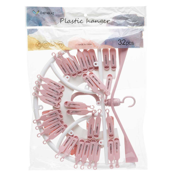 Вешалка раскл.овал 33*45см NA2567 с 32 прищеп.(120