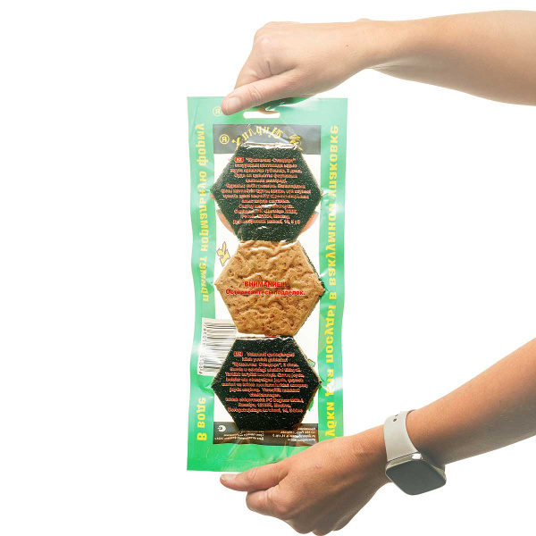 Губка для тефлоновой посуды "Кухоньчик-Стандарт" 3 шт