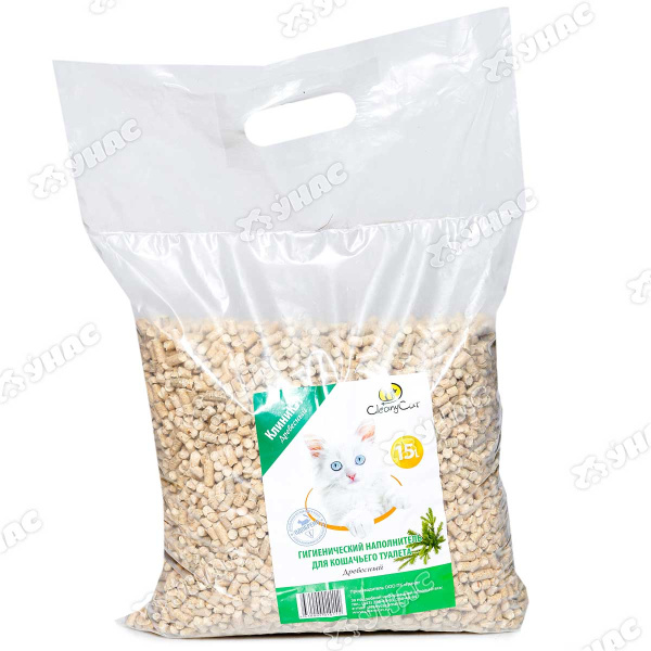 Наполнитель CleanyCat древесный 15л (Лаурон Буратино)