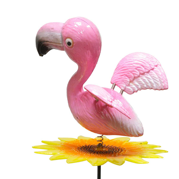 Штекер садовый Фламинго на цветке 14*10см NA2680 (288)
