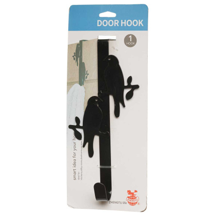 Крючок на дверь NA2418 металл "Птица" черный (96) 