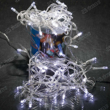 Гирлянда LED L-0-2 72 ламп прозрачный провод белый