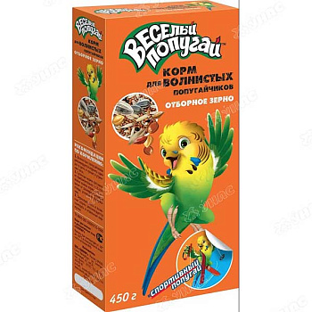 ЗООМИР Веселый попугай Корм для волнистых попугаев ОТБОРНОЕ ЗЕРНО 450 г х18