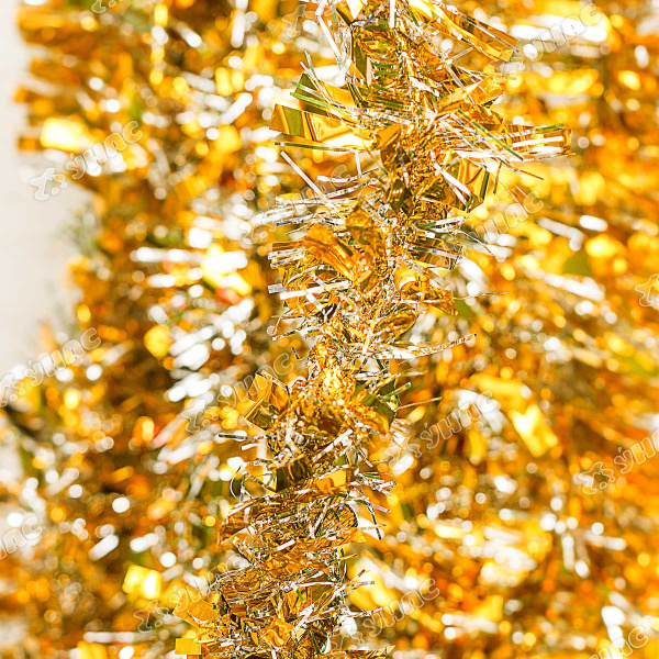 Мишура YТ22-17A золото с серебром d-9см L2м (ЗАПАЙКА 10шт)