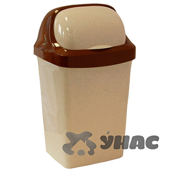 Контейнер для мусора 15 л Ролл топ бежевый мраморный М2466