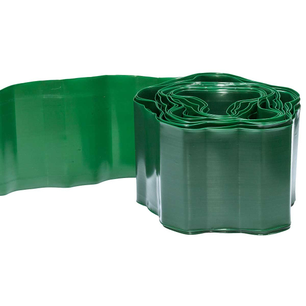 Лента бордюрная ВОЛНА Длина 9м высота 10см зеленая