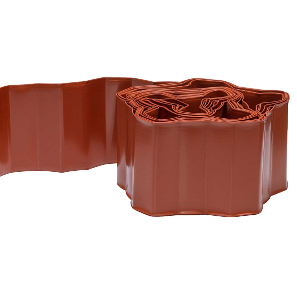 Лента бордюрная ВОЛНА Длина 9м высота 10см коричневая