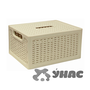 Ящик РОТАНГ с крышкой белый  370х280х190  М2375 (6)