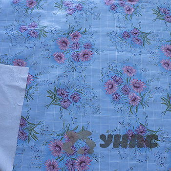 Клеенка тканая основа 125*25м 1 сорт 548/1 (гербера, голубой) Тверь