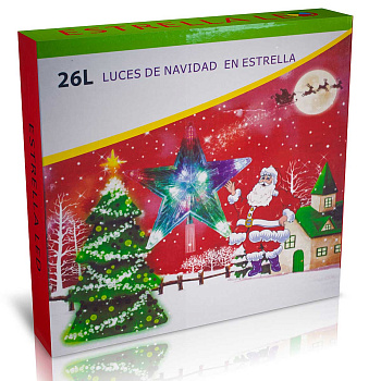 Гирлянда макушка LS-3-6 звезда 17 см цветная х60