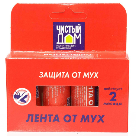 Липкая лента от мух ЧИСТЫЙ ДОМ (цена за 4шт)02-601х40