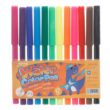 Фломастеры 12 цветов тонкие