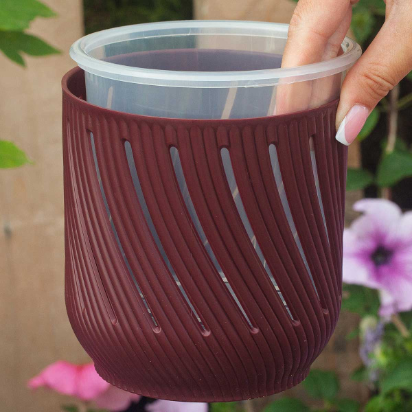 Кашпо Fleurs 1,3 л Бордо КШ-3678 х18 