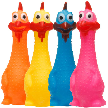 Игрушка д/животных "Кричащая курица" NA2499 цвет: Микс (17см) (360)