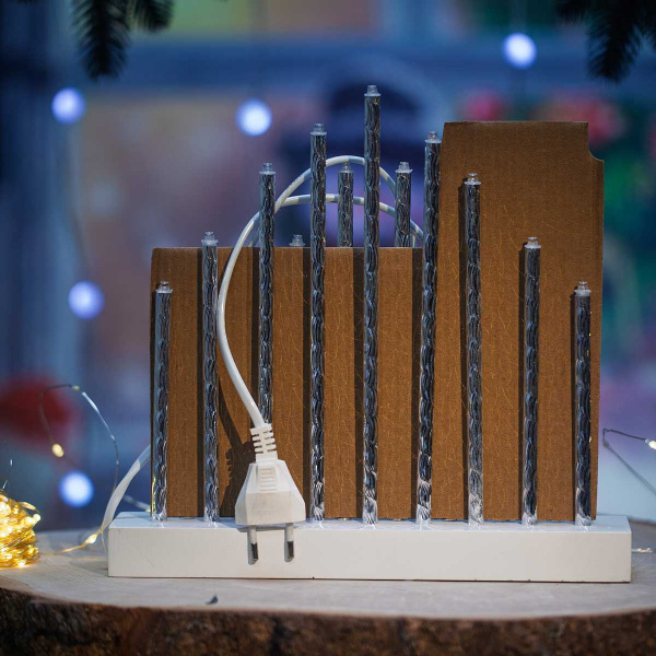 Гирлянда интерьерная "Свечи на подставке" 60-84-4 26см 17свечей (теп)