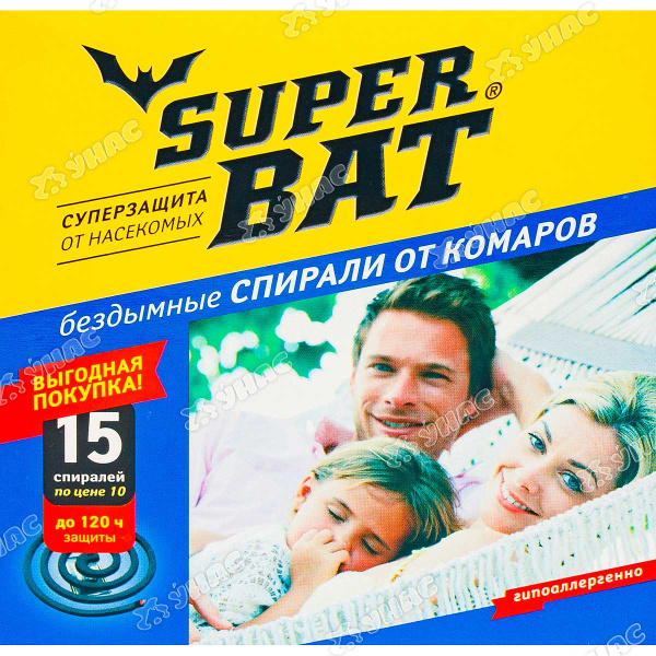 Антикомариные спирали (15 шт в черной коробке) SuperBAT
