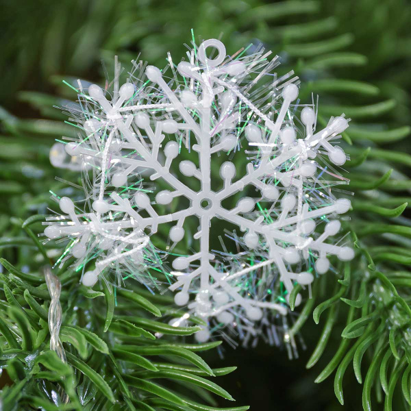 Подвеска Т170-1 Снежинка 6 шт 5,5 см пластик (за 10шт)