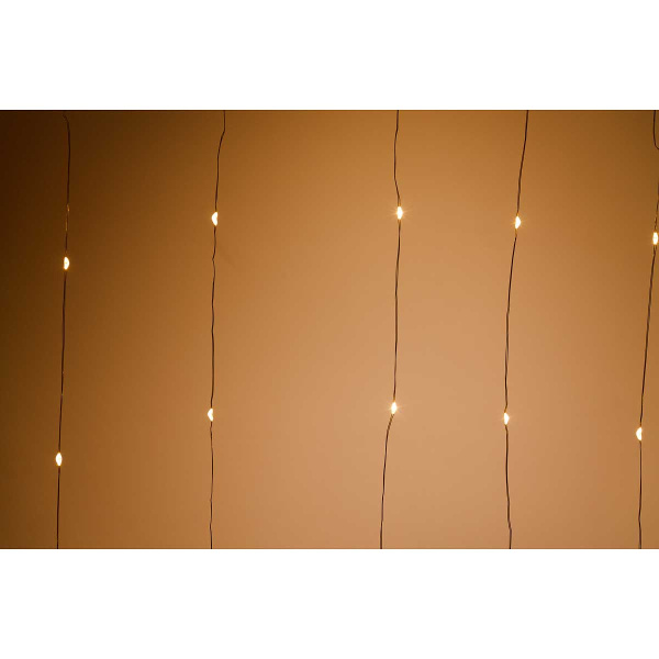 Гирлянда штора LED LLN-32-1 240л 3м*2м ТЕПЛЫЙ БЕЛЫЙ провод "капелька" (100)
