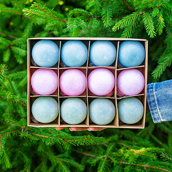 Набор елочных украшений DZ612085JY10 6 см12 шт Шары БАРХАТ