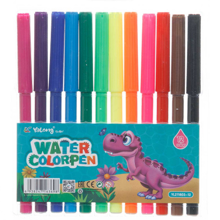 Фломастеры 12 цветов тонкие