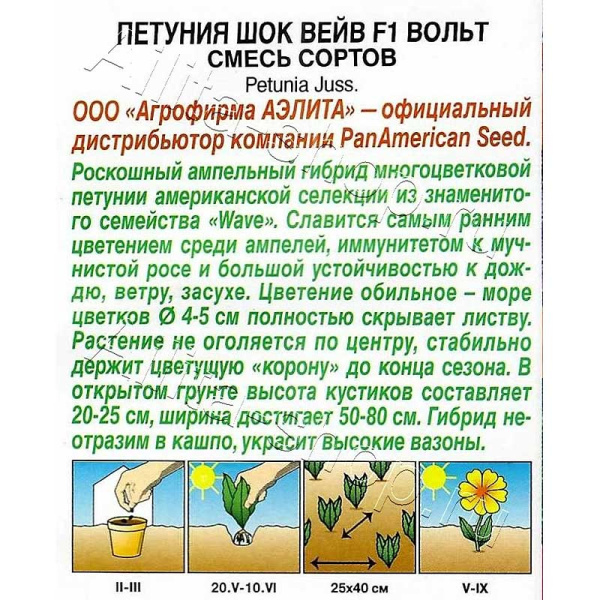 Петуния Шок вейв вольт смесь Аэлита 