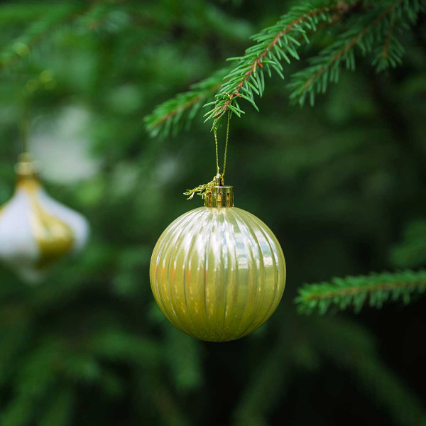 Набор елочных украшений LN28-E33-2 5 см 12 шт Шары ЗОЛОТО