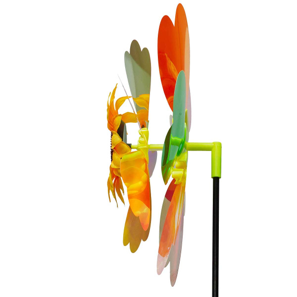 Ветряк D-25-33см двойной разноцветные перламутр. лепестки NA2669