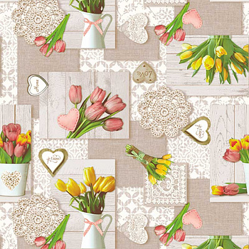Клеенка 140*20 ДЕКОРАМА 37А Тюльпаны ТУРЦИЯ