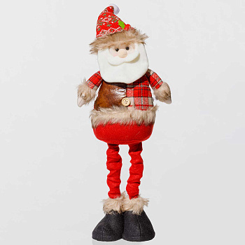 Фигура новогодняя CKK218A интерьерная Дед Мороз 50-68см с телескопическими ногами, красный