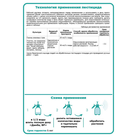 Средство защитное от сорняков Щелково Агрохим Дамба ВР 100 мл