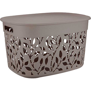 Коробка Флора 25 л с крышкой Француз серый М2364