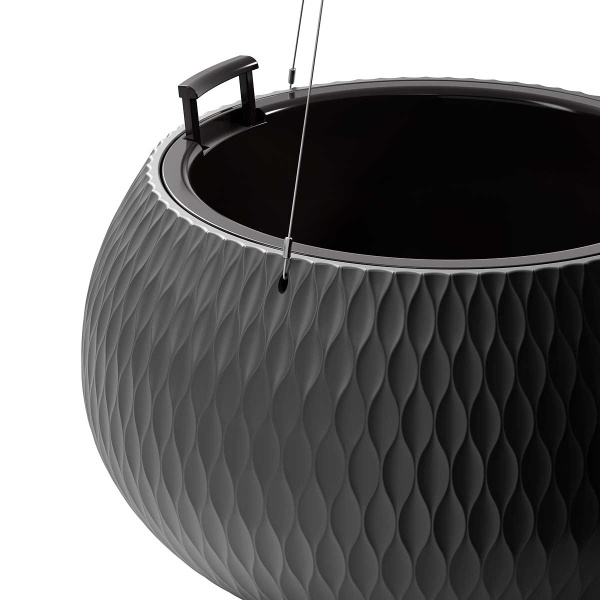 Кашпо "Жемчужина" 7л ГРАФИТ подвесное БШ8919 х2 
