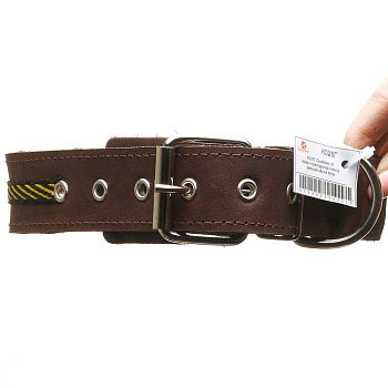 Ошейник кожа+кожаный подклад+лента декоративная ширина 35 мм длина 65 см