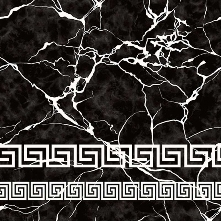 Клеенка 140*20 ДЕКОРАМА 179А** (Мрамор серебро черн.) ТУРЦИЯ