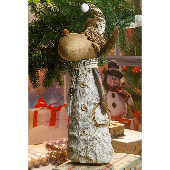 Фигура новогодняя интерьерная SYY108B Лось 52см с лозой` бело-коричневый