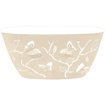 Горшок БАБОЧКИ со вст овал 4л молочный туман х12 