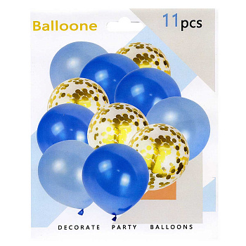 Набор воздушных шаров 11 шт Голубой/Белый NA2589 (600)